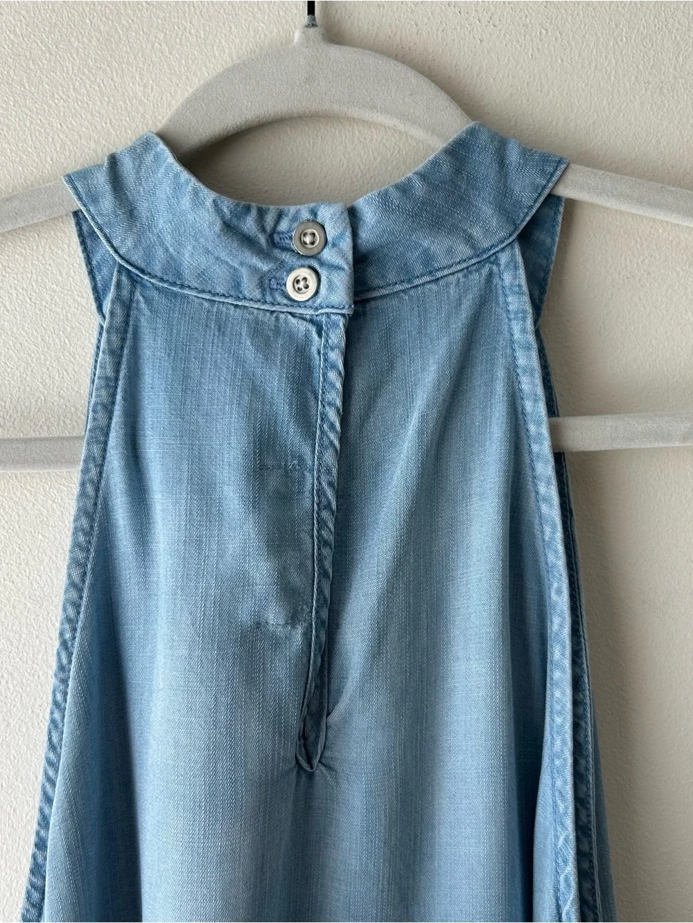 Cloth & Stone Anthropologie Faded Chambray Halter Midi Dress M
